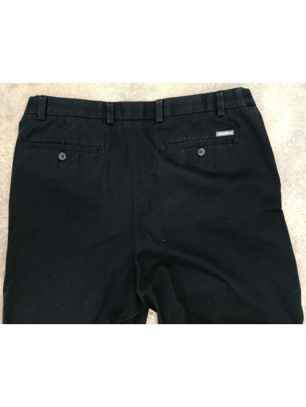 Eddie Bauer Men's Dark Blue/Black Dress Pants Slacks 38 Straight Leg Loose Fit